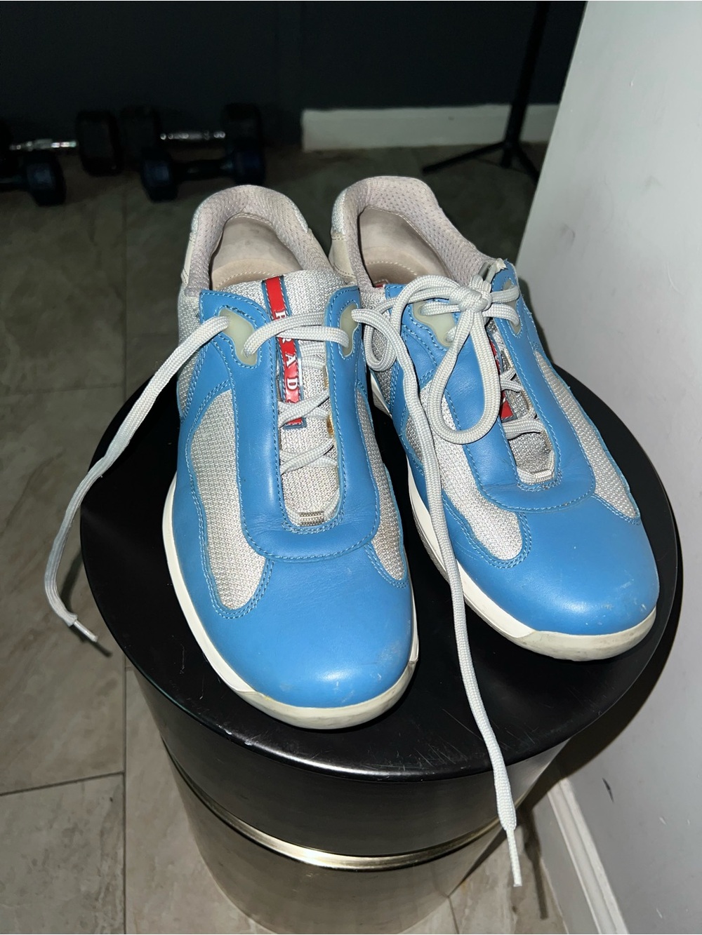 Prada Blue and White Men's Sneakers